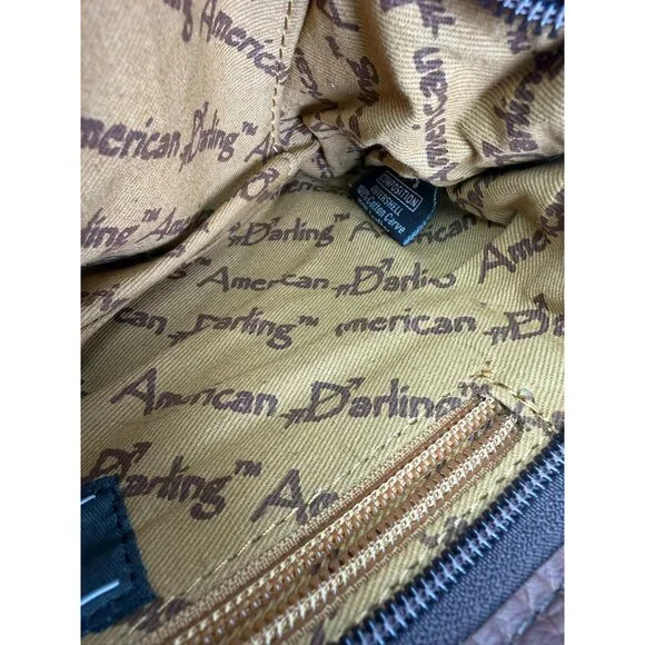 American Darling Pink Animal Print Faux Leather Trim Wristlet Crossbody Bag 10x5 - Picture 7 of 10